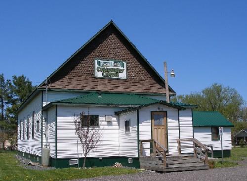View of front entrance; Jean Hershey