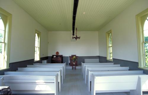 View of the interior of the church as seen from the front entrance – August 2005; OHT, 2005