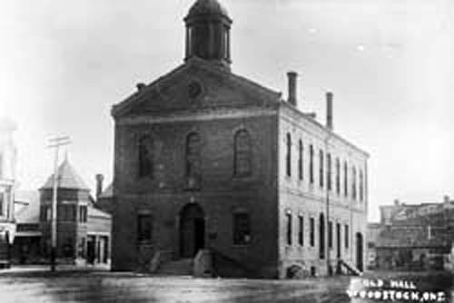 North elevation of Woodstock Town Hall; John Gruzska Collection, Woodstock Museum