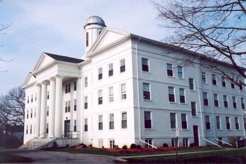 View of southeast corner of building showing the addition to the east wing – November 2003; OHT, 2003