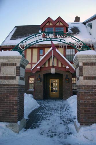 Entrance detail of the Granite Curling Club, Winnipeg, 2007; Historic Resources Branch, Manitoba Culture, Heritage and Tourism, 2007