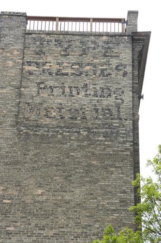 Wall detail showing painted advertising on the Miller and Richard Type Foundry Building, Winnipeg, 2006; Historic Resources Branch, Manitoba Culture, Heritage, Tourism and Sport, 2006