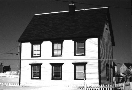View of front facade, Adam Mouland House, Bonavista. Date unknown.; Heritage Foundation of Newfoundland and Labrador, file # A-017-035, Bonavista - Adam Mouland House