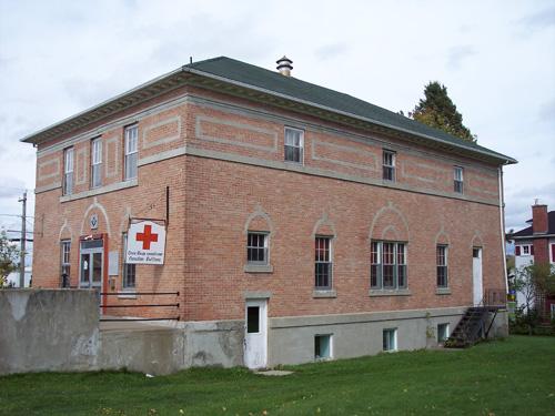 Photo of the side of the Masonic Hall; La Vallée District Planning Commission