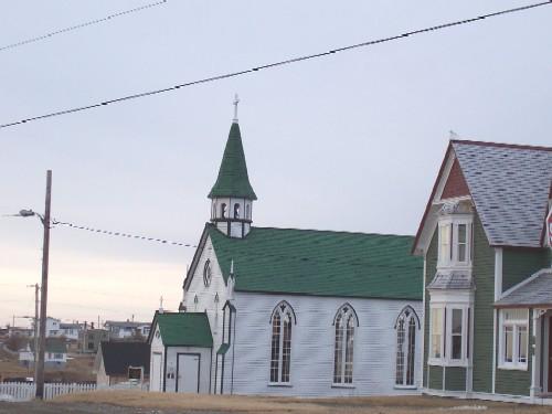 Photo view of St. Joseph’s Roman Cahtolic Cemetery, Church and Parish House, 2007/03/26; L Maynard, HFNL, 2007
