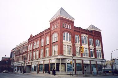 View of the northeast corner showing overall massing and proportions of building - April 2003; OHT, 2003