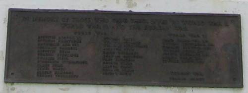 Photo showing plaque at the foot of the War Memorial, St. Anthony, NL, 2007; Town of St. Anthony, 2007