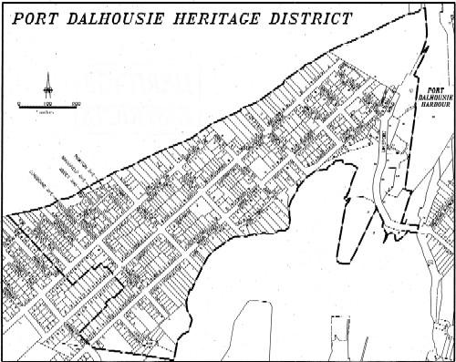 Map showing boundaries of Port Dalhousie Heritage Conservation District; City of St. Catherines