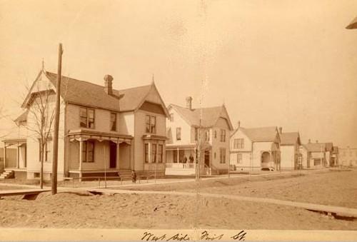 The DeGurse-McEwen House, third from the right, circa 1898.; City of Windsor, Planning Department