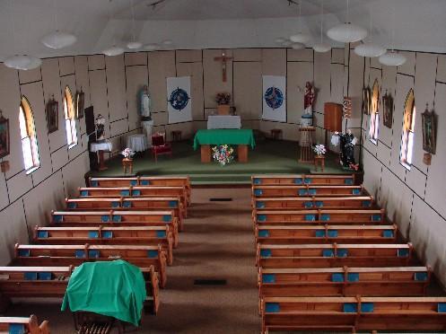 View of the church from the balcony, 2007.; Brett Quiring, 2007.
