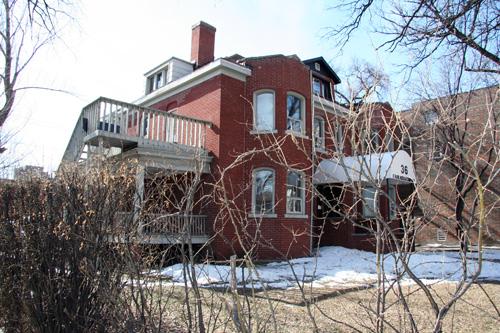 Primary elevations, from the northeast, of the J.C. Falls House, Winnipeg, 2007; Historic Resources Branch, Manitoba Culture, Heritage, Tourism and Sport, 2007