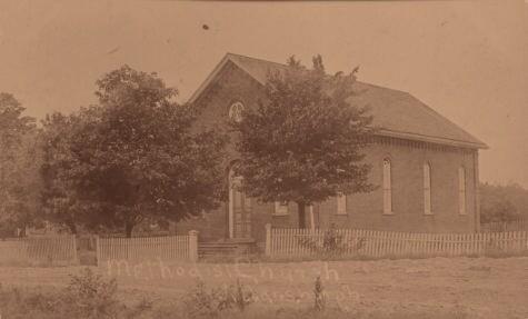 Front view of Allanburg United Church; City of Thorold