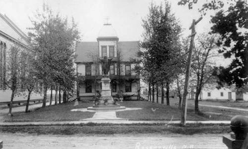 Historic view of the front façade of the presbytery.; Village of Rogersville