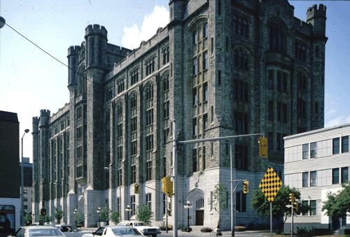 A landmark building with turrets and buttresses, it is a product of the City Beautiful movement; City of Ottawa 2005