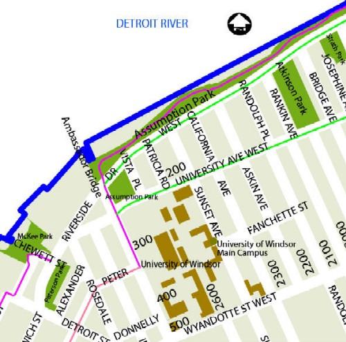 Map of park; City of Windsor, Internet