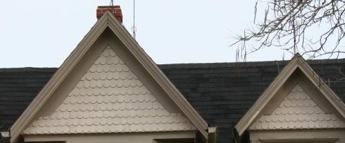 Detail of scalloped shingles; Province of PEI, 2007