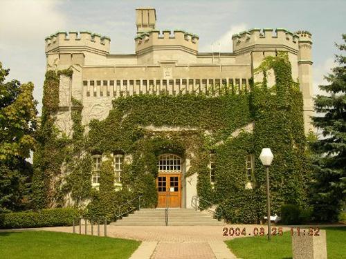 South view of the Middlesex County Court House showcasing the turrets. – 2004; OHT, 2004