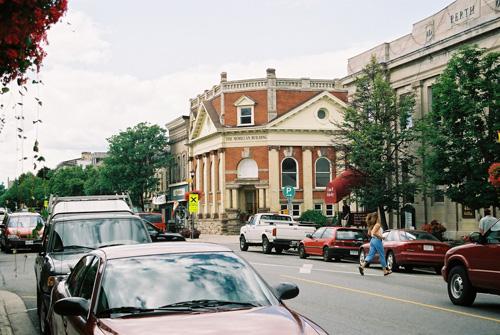 Contextual view of the building from the southeast showing its position on Gore Street – July 2004; OHT, 2004