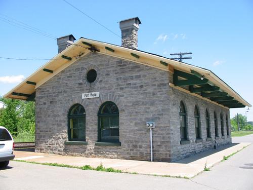 View of the southwest corner of the station showing wide eaves and oversized brackets – June 2005; OHT, 2005