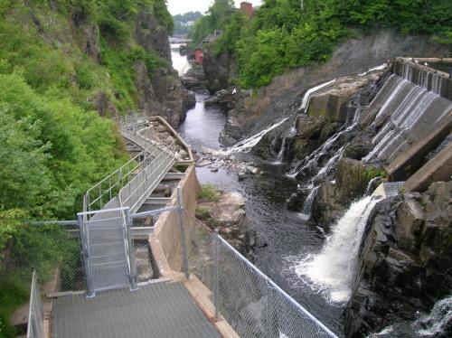 Summer view of the Gorge and the entire fish ladder.; Norma Stewart