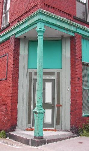 This image provides a view of the Queen Street corner entrance, 2005.  ; City of Saint John