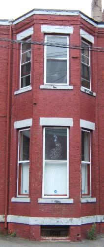 This image provides a view of the two-storey bay window, 2005. ; City of Saint John