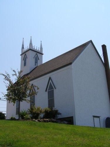 Rear elevation with profile of Old Trunk 3 elevation, St. Peter's Lutheran Church, Chester, Nova Scotia, 2007.; Heritage Division, Nova Scotia Department of Tourism, Culture and Heritage, 2007.