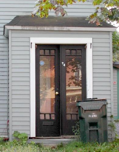 This image provides a view of the projecting off-centered entrance, 2005. ; City of Saint John