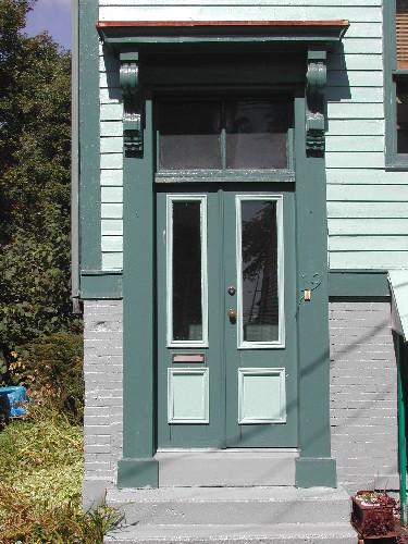 This photograph shows the entrance of the building, 2005.; City of Saint John