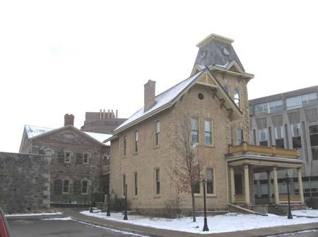 Foreground: Governor's House Background: Waterloo County Jail, 2007.; Lindsay Benjamin, 2007.