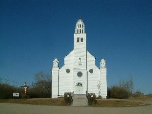 Looking North at the church