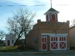 Main Street view of Bruno Fire Hall and Jail, 2007
