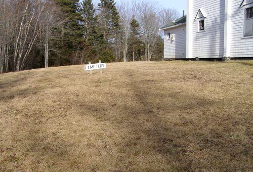 Cemetery sign and the west side of the Greenville Church Cemetery, Greenville, Yarmouth County, NS, 2008.; Heritage Division, NS Dept. of Tourism,Culture and Heritage, 2008