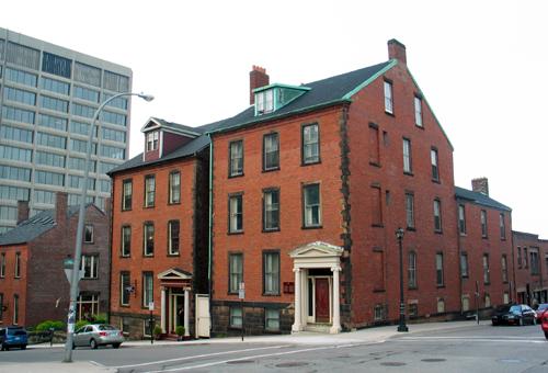 This image shows 1 and 5 Chipman Hill in the foreground and 9 Chipman Hill in the background.; Province of New Brunswick