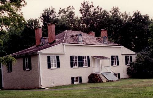 Rear view of Inverarden House, showing the eastern façade where its formal symmetry and classically derived detailing can be seen, 1994.; Parks Canada Agency/ Agence Parcs Canada, 1994.