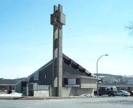 Photo of the Mgr. W. J. Conway Public Library, taken from Squatek Street.; Province of New Brunswick