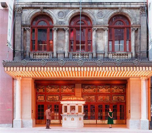 Yonge Street façade of Elgin and Winter Garden Theatre after Ontario Heritage Foundation Restoration; OHT