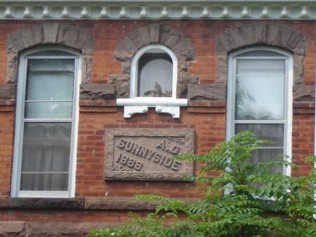 Featured is the inscription, “Sunnyside A.D. 1888” on the date stone.; Kayla Jonas, 2007