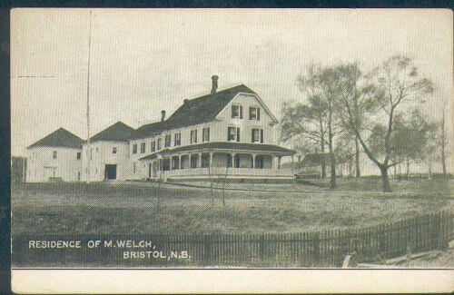 Former Welch House, later known as the McIntosh House, formerly set at back of what is now Riverside Park. ; From postcard collection of Fred Phillips, Woodstock, N.B.