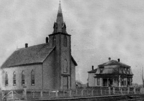 Showing original Methodist church, c. 1878; Alberton Museum Collection