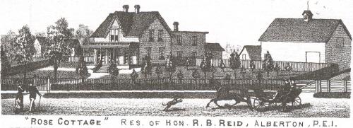 Engraving of Rose Cottage, 1880; Meacham's Illustrated Historical Atlas of PEI, 1880