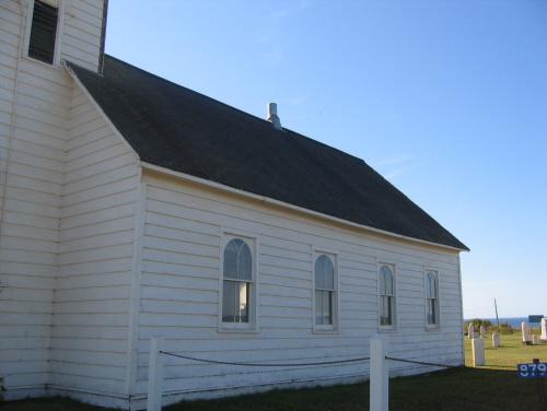 Side elevation with cemetery in distance; Alberton Historical Preservation Foundation, 2006