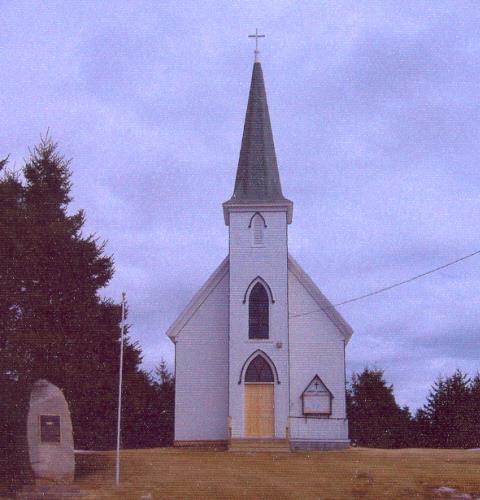 Showing front elevation with memorial on left; Alberton Historical Preservation Foundation, 2007