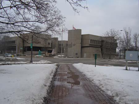 Of note is the orientation of City Hall on the axis of the Union Jack Design of the park, 2007.; Kayla Jonas, 2007.