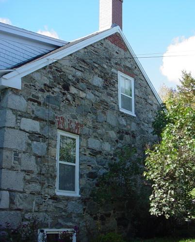 This image shows the flush gable roof; Town of St. Stephen