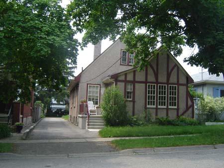 Featured is the ashlar parging.; Kayla Jonas, 2007.